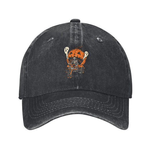 Pumpkin Cart Halloween Printed unisex baseball cap adjustable cap outdoor sun hats trucker hat