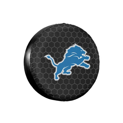 Detroit Lions 2 Grid printed car tire cover dustproof and waterproof tire cover