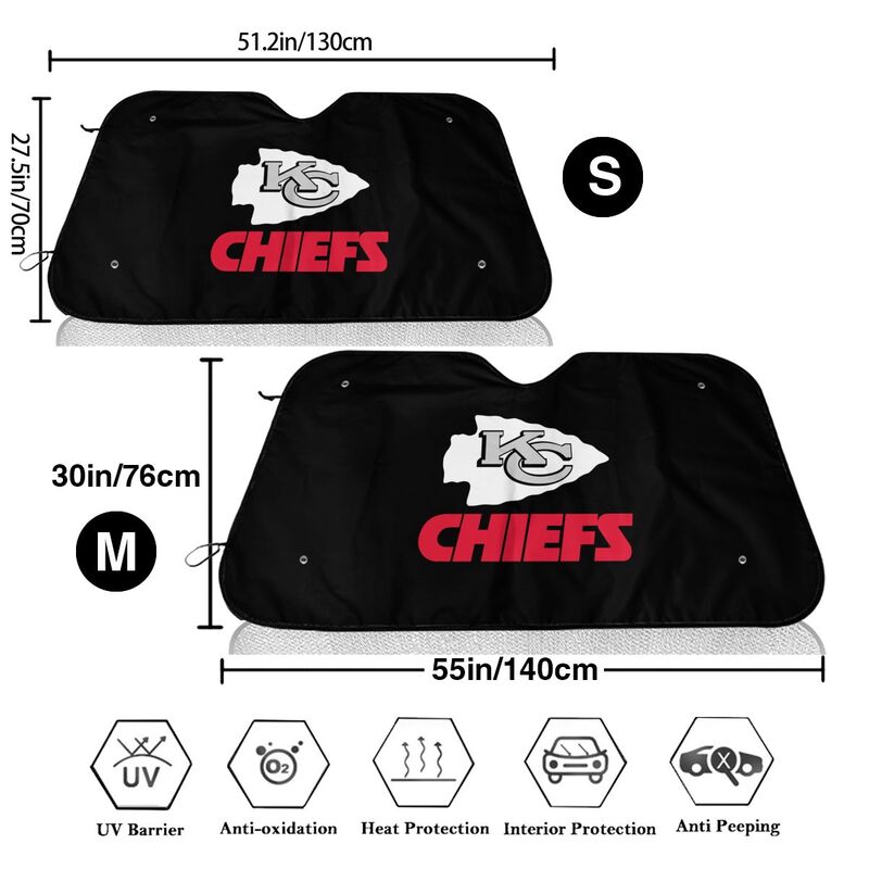 Kansas City Chiefs 2 Printing suitable for front Car windshield sunshades Car windshield sunshades