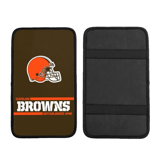 Cleveland Browns Printed car armrest box pad Protective pad