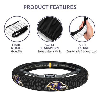 Baltimore Ravens Printed elastic steering wheel cover car anti-skid cover
