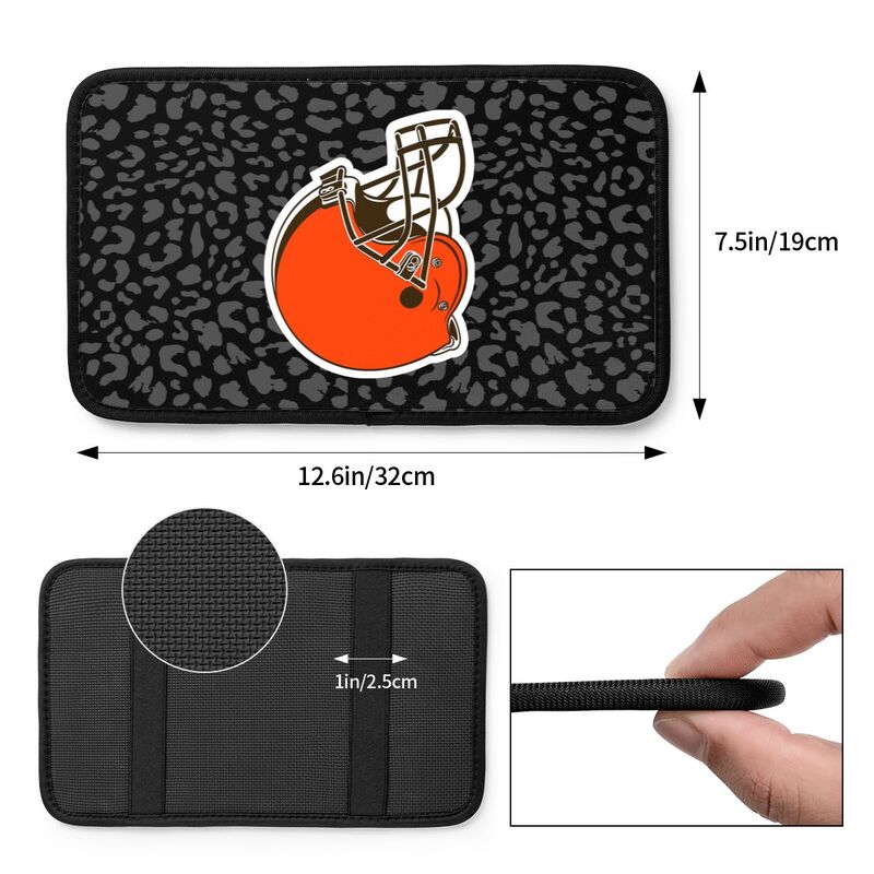 Cleveland Browns print Car handrail box cushion Personalized car armrest cover