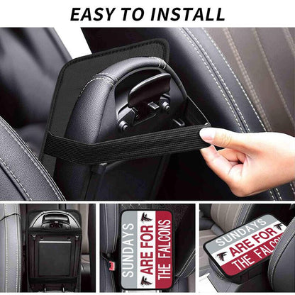 Atlanta Falcons Personalized printed car armrest cover Car handrail box cushion