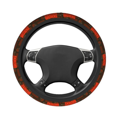 Cleveland Browns Printed elastic steering wheel cover breathable protective cover