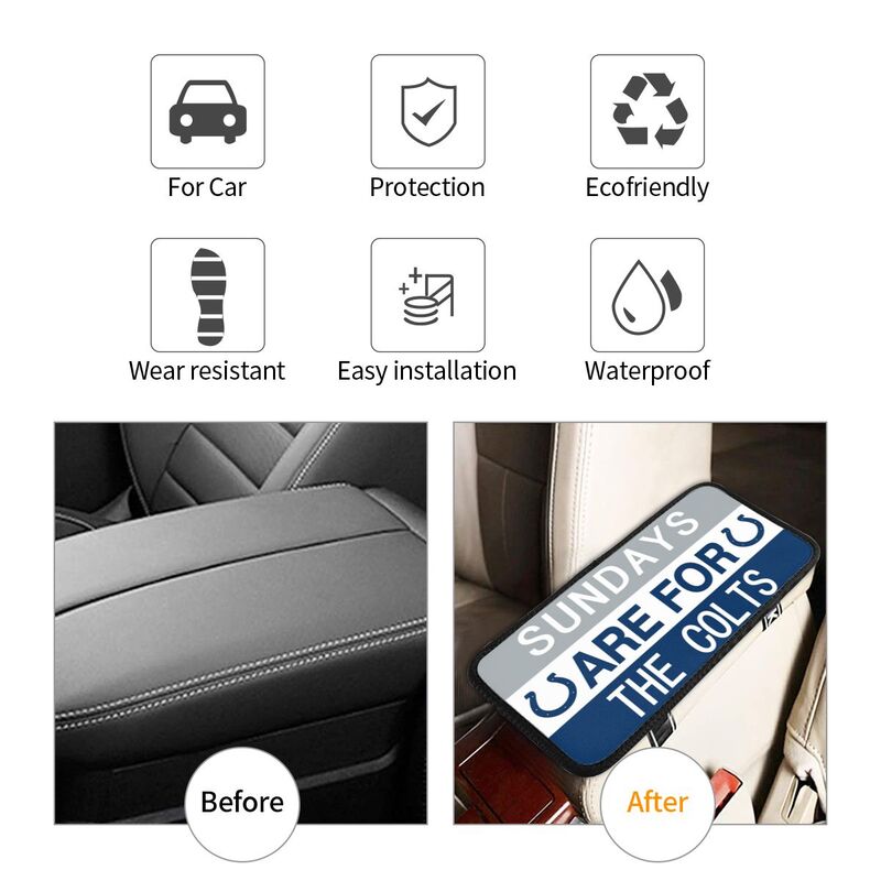 Indianapolis Colts Personalized printed car armrest cover Car handrail box cushion