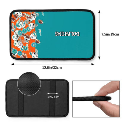 Miami Dolphins print Car center console armrest pad car armrest protective cover