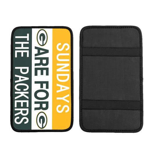 Green Bay Packers Personalized printed car armrest cover Car handrail box cushion
