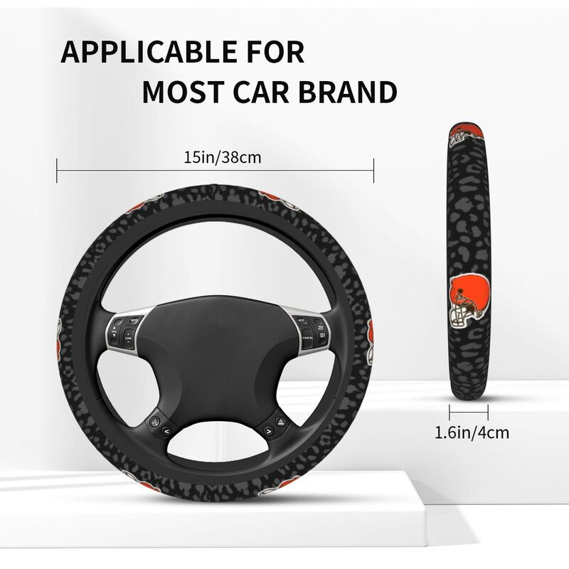Cleveland Browns Printed elastic steering wheel cover car anti-skid cover