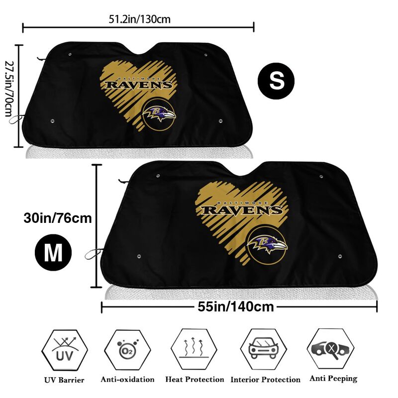 Baltimore Ravens Printing is suitable car front windshield sunshades Car windshield sunshades