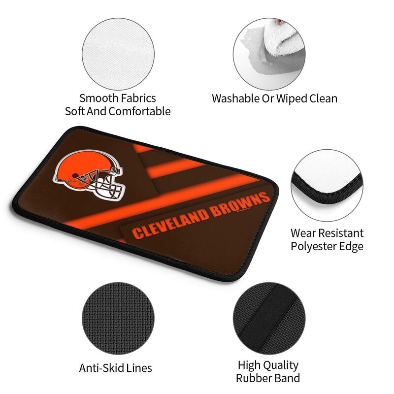 Car armrest box pad Cleveland Browns 2 Printed central armrest box pad protective pad