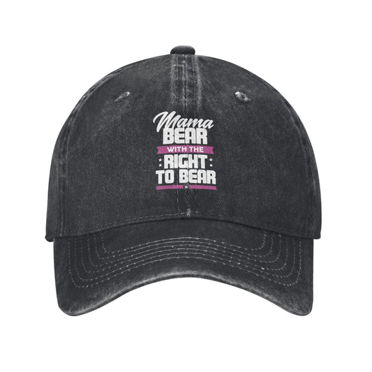 Mama Bear With The Right To Bear Printed unisex baseball cap adjustable cap outdoor sun hats trucker hat