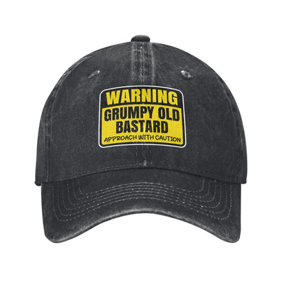 Warning Grumpys Old Bastards Approachs Printed unisex baseball cap adjustable cap outdoor sun hats trucker hat