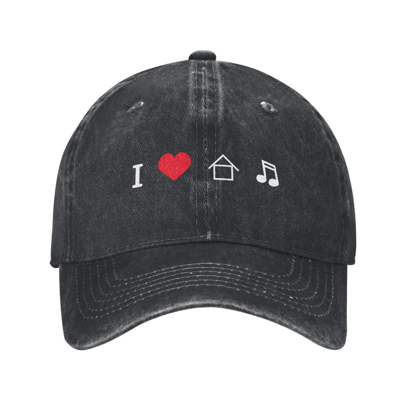 I Love House Music Emoji Printed unisex baseball cap adjustable cap outdoor sun hats trucker hat