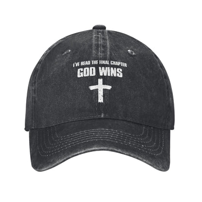 I'VE READ THE FINAL CHAPTER GOD WINS Printed unisex baseball cap adjustable cap outdoor sun hats trucker hat