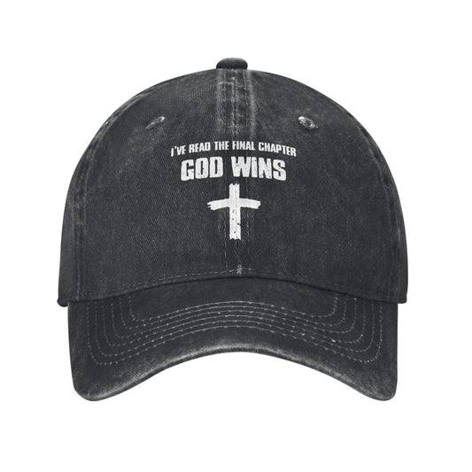 I'VE READ THE FINAL CHAPTER GOD WINS Printed unisex baseball cap adjustable cap outdoor sun hats trucker hat