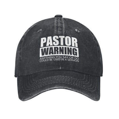 Pastor Warning Printed unisex baseball cap outdoor hats adjustable cap trucker gift hat