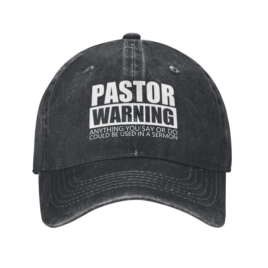 Pastor Warning Printed unisex baseball cap outdoor hats adjustable cap trucker gift hat