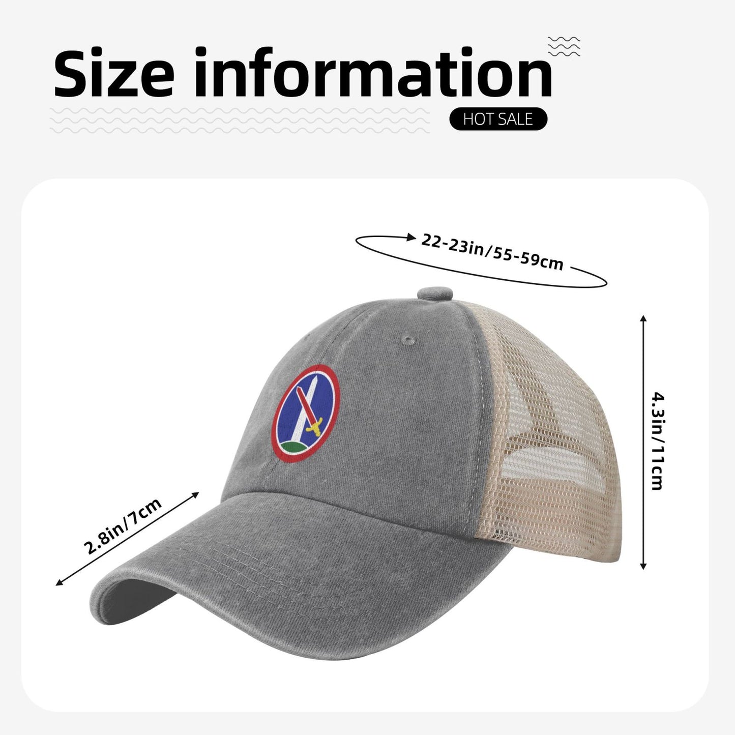 USA Military District Of Washington CSIB Printed unisex baseball cap adjustable grid baseball cap veteran gift