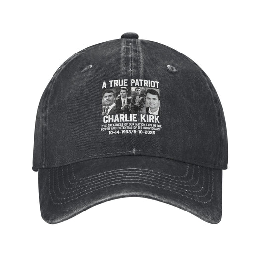 Charlie Kirk A True Patriot Printed unisex baseball cap outdoor hats adjustable cap trucker gift hat
