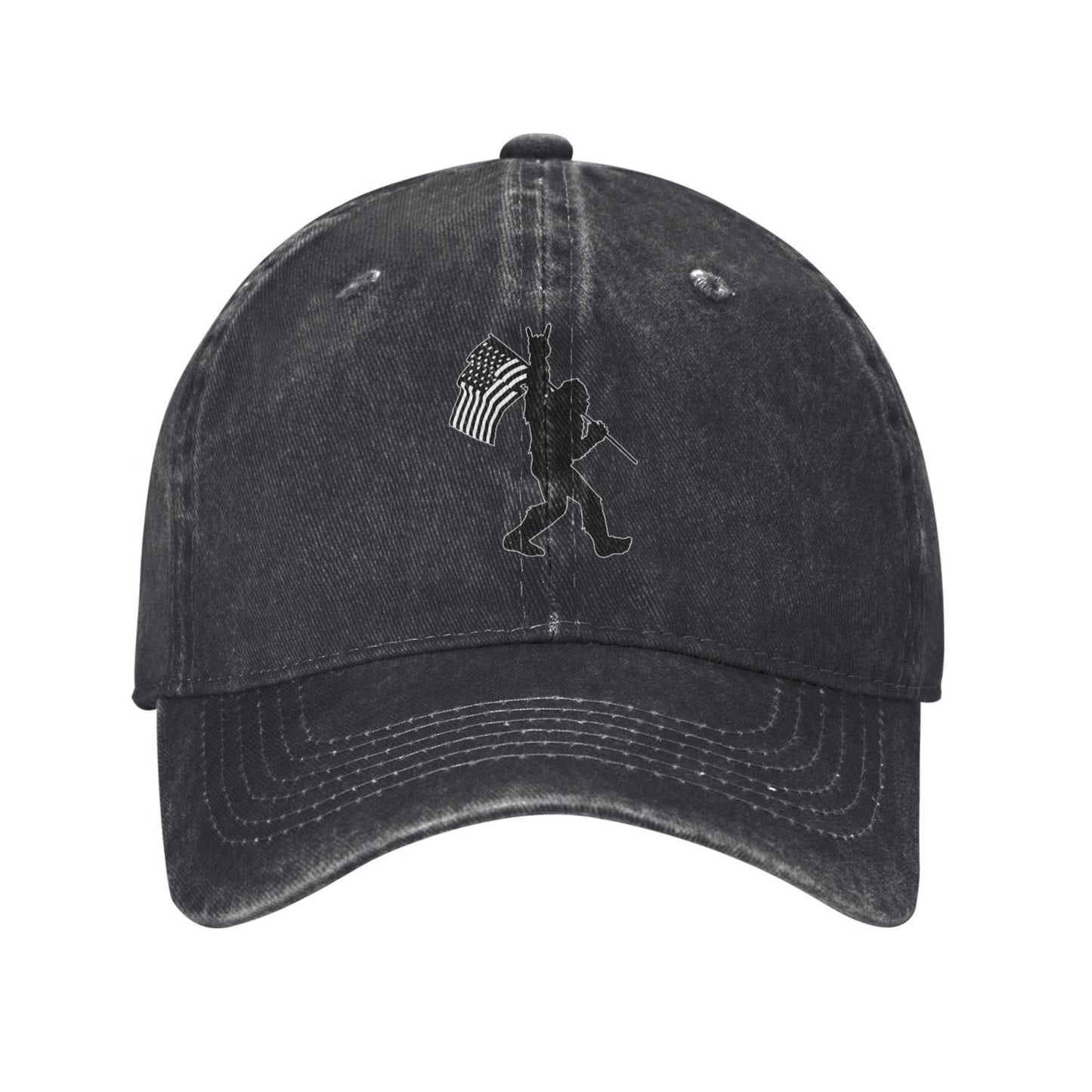 Sasquatch Bigfoot Rock On Flag Printed unisex baseball cap adjustable cap outdoor sun hats trucker hat