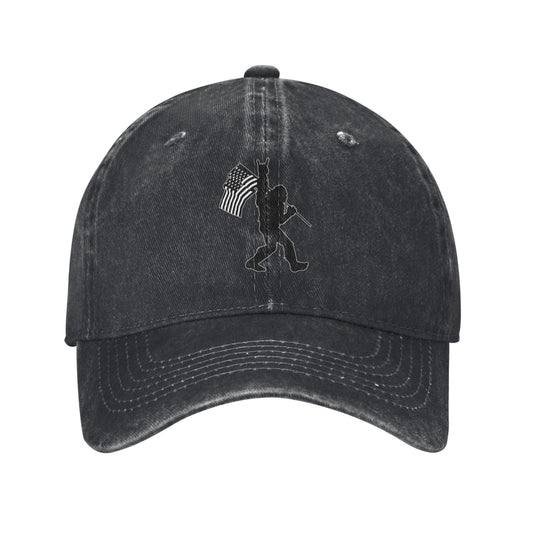 Sasquatch Bigfoot Rock On Flag Printed unisex baseball cap adjustable cap outdoor sun hats trucker hat