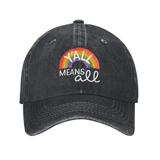 Y'all Means All Printed unisex baseball cap adjustable cap outdoor sun hats trucker hat