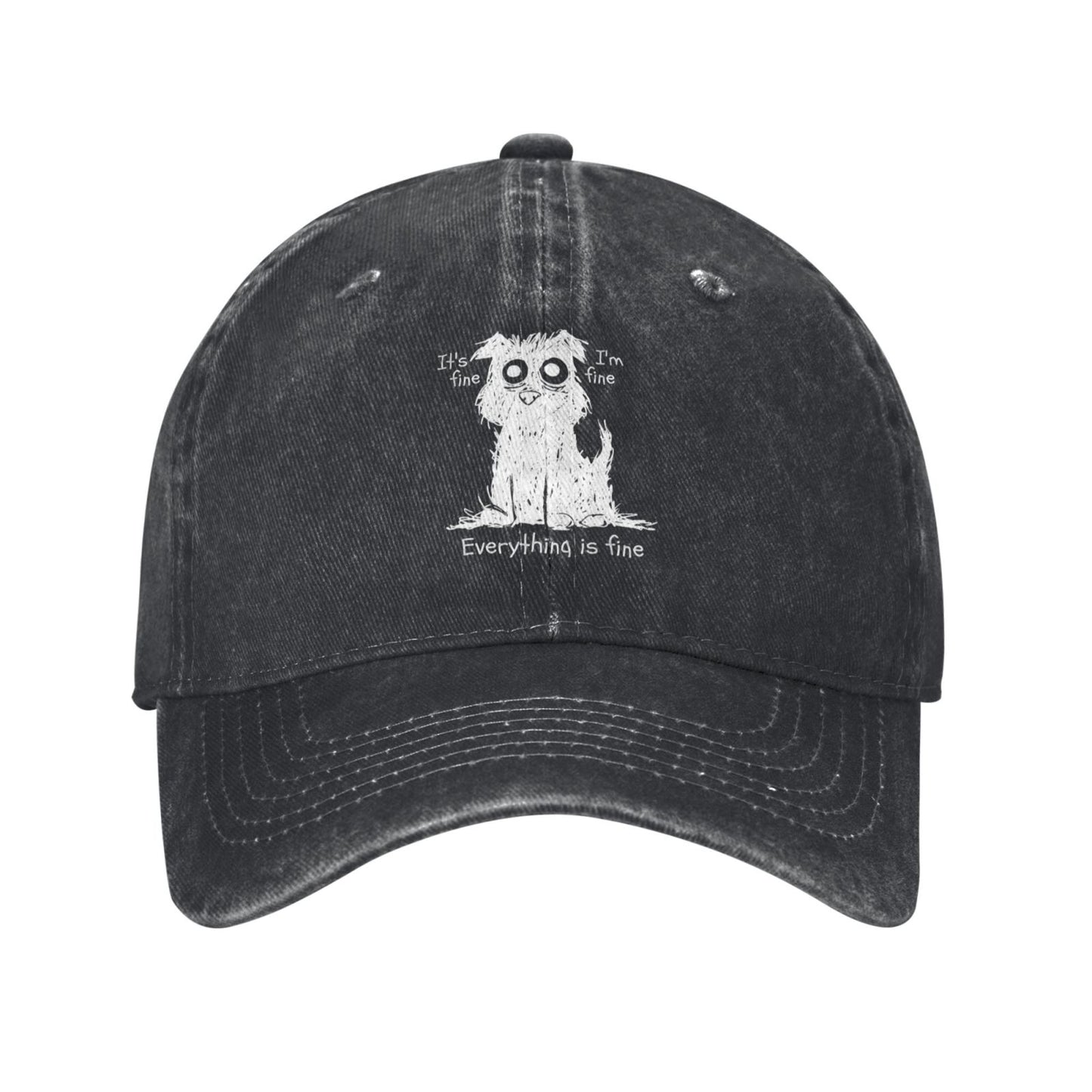 Dog I'm Fine Everything Is Fine Printed unisex baseball cap adjustable cap outdoor sun hats trucker hat