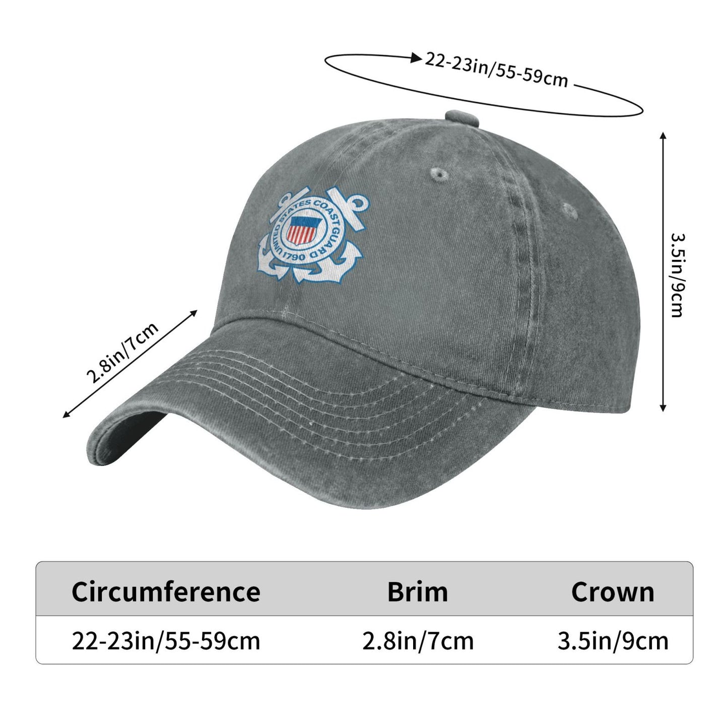 United States Coast Guard Printed unisex baseball cap adjustable cap outdoor sunshade trucker hat