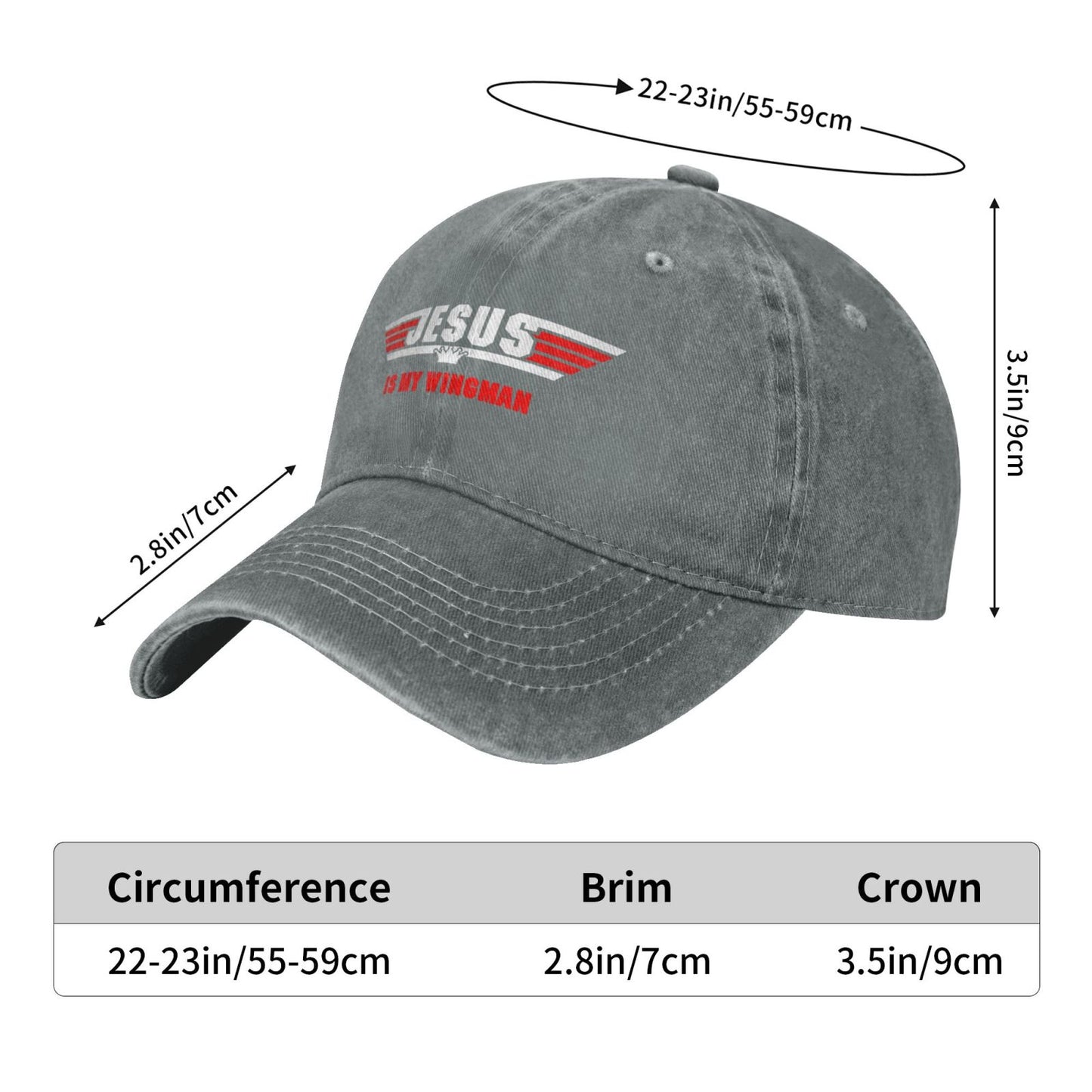 Jesus Christ IS My Wingman Printed unisex baseball cap adjustable cap outdoor sun hats trucker hat