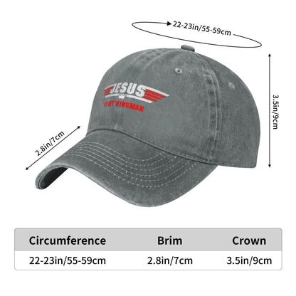 Jesus Christ IS My Wingman Printed unisex baseball cap adjustable cap outdoor sun hats trucker hat
