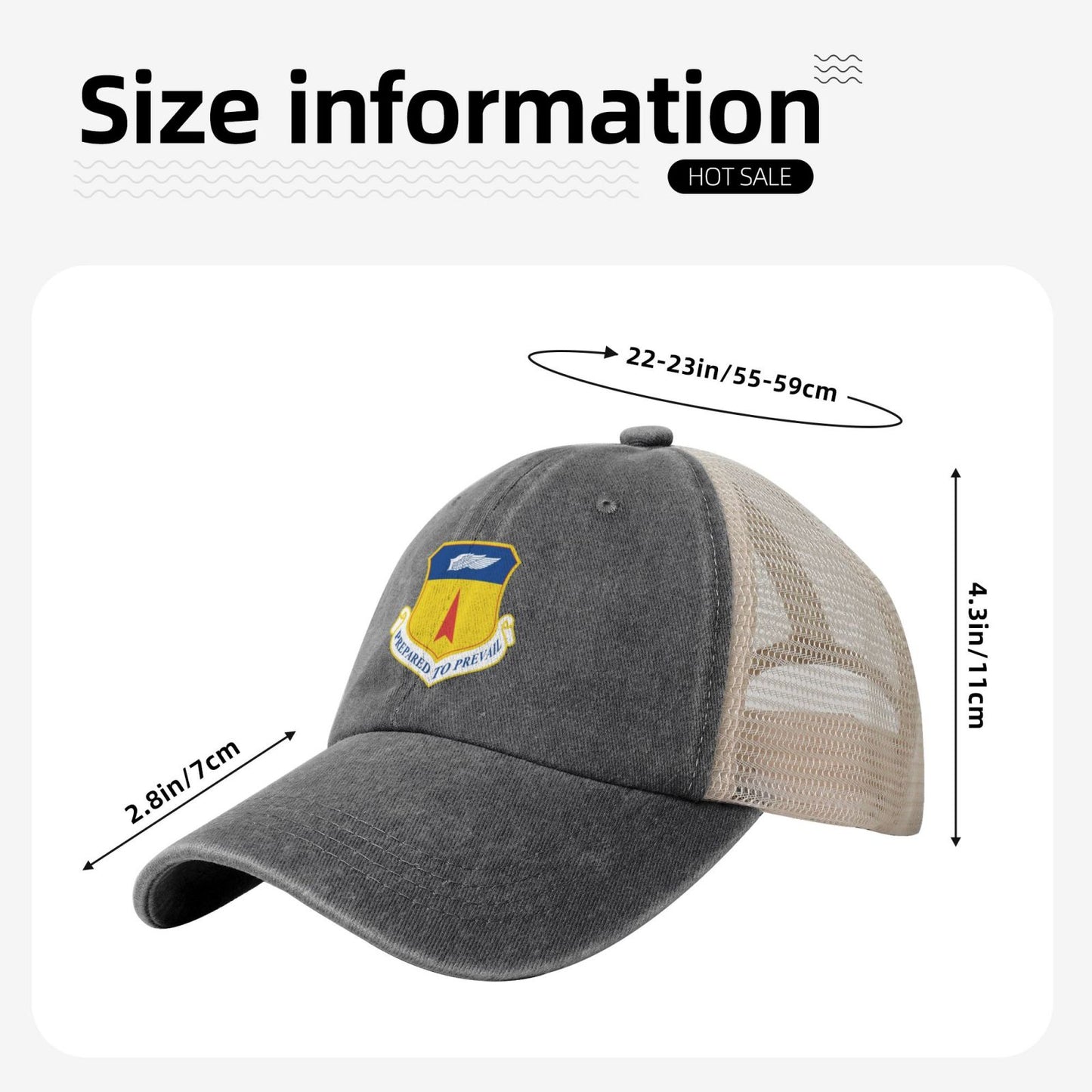 36th Wing Printed unisex baseball cap adjustable grid baseball cap veteran gift