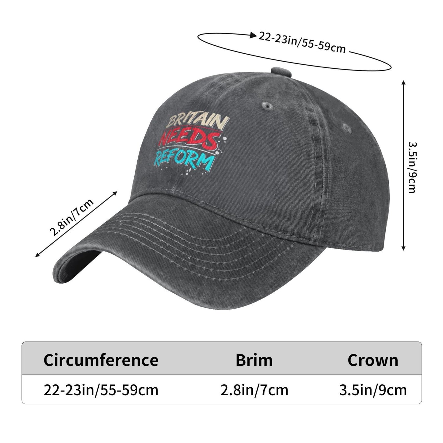 Britain Needs Reform Bold Design Printed unisex baseball cap adjustable cap outdoor sun hats trucker hat