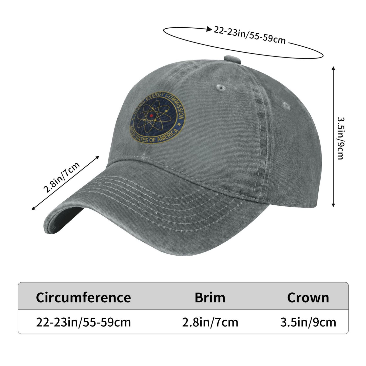 United States Atomic Energy Commission Printed unisex baseball cap adjustable cap outdoor sun hats trucker hat