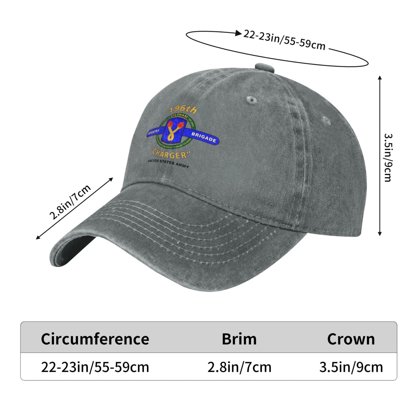 196th Infantry Brigade Printed unisex baseball cap adjustable cap outdoor sunshade trucker hat