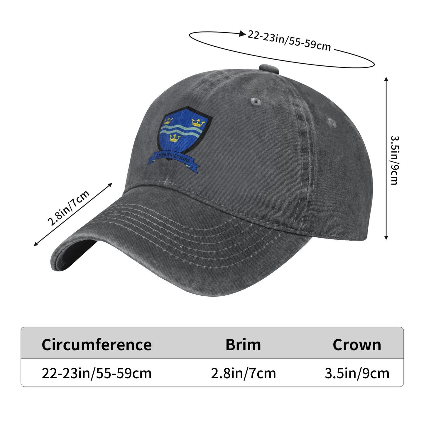 Cambridgeshire Printed unisex baseball cap adjustable cap outdoor sun hats trucker hat