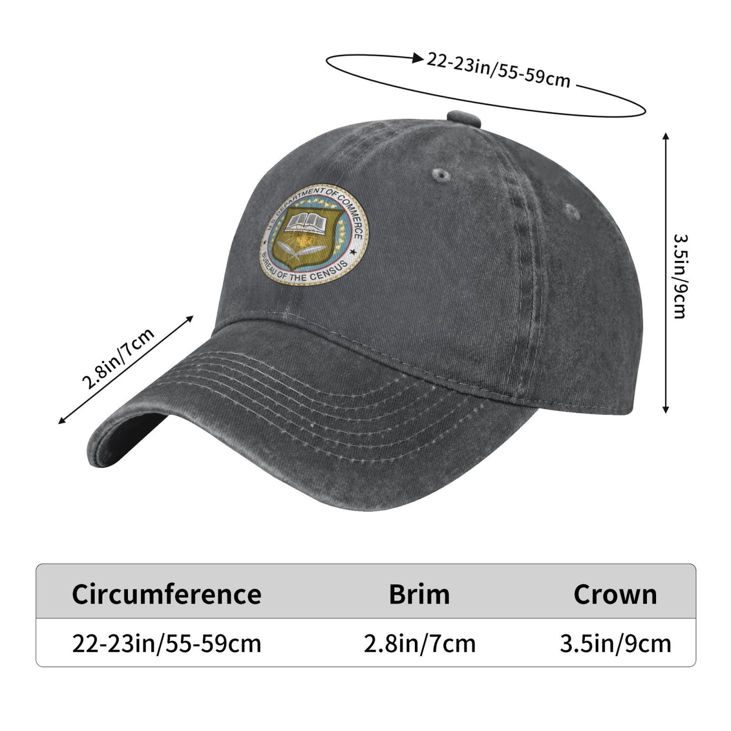 Seal Of The US Census Bureau Printed unisex baseball cap outdoor hats adjustable cap trucker gift hat
