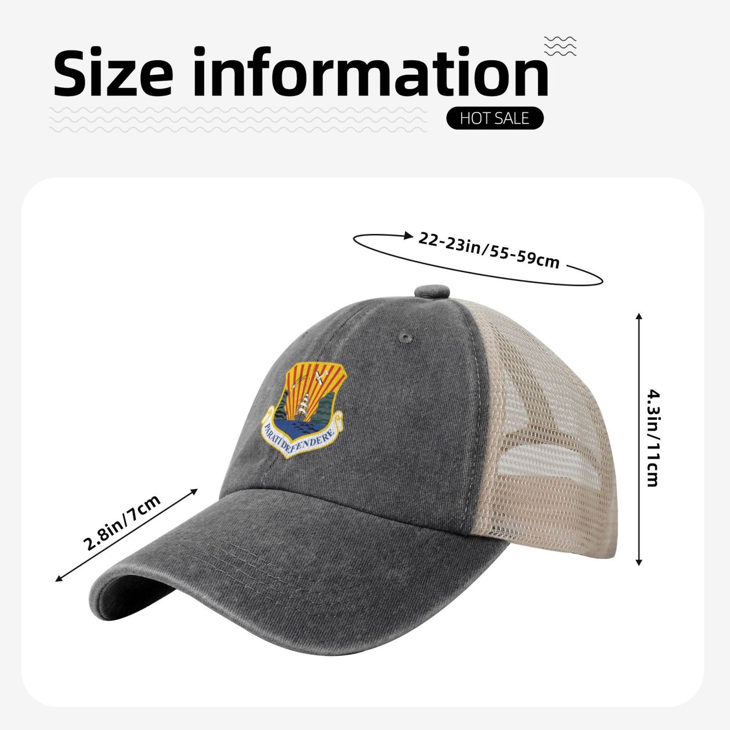 6th Air Mobility Wing Printed unisex baseball cap adjustable grid baseball cap veteran gift