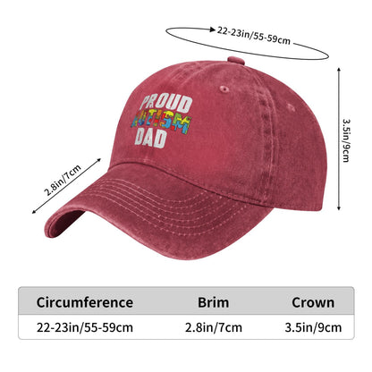 Proud Autism Dad Printed unisex baseball cap adjustable cap outdoor sun hats trucker hat