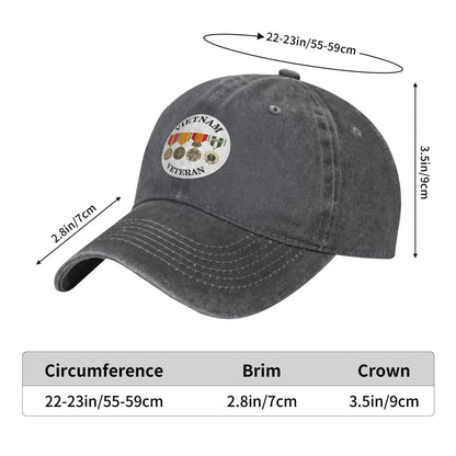 Army Vietnam Veteran Medals Printed unisex baseball cap adjustable cap outdoor sun hats trucker hat