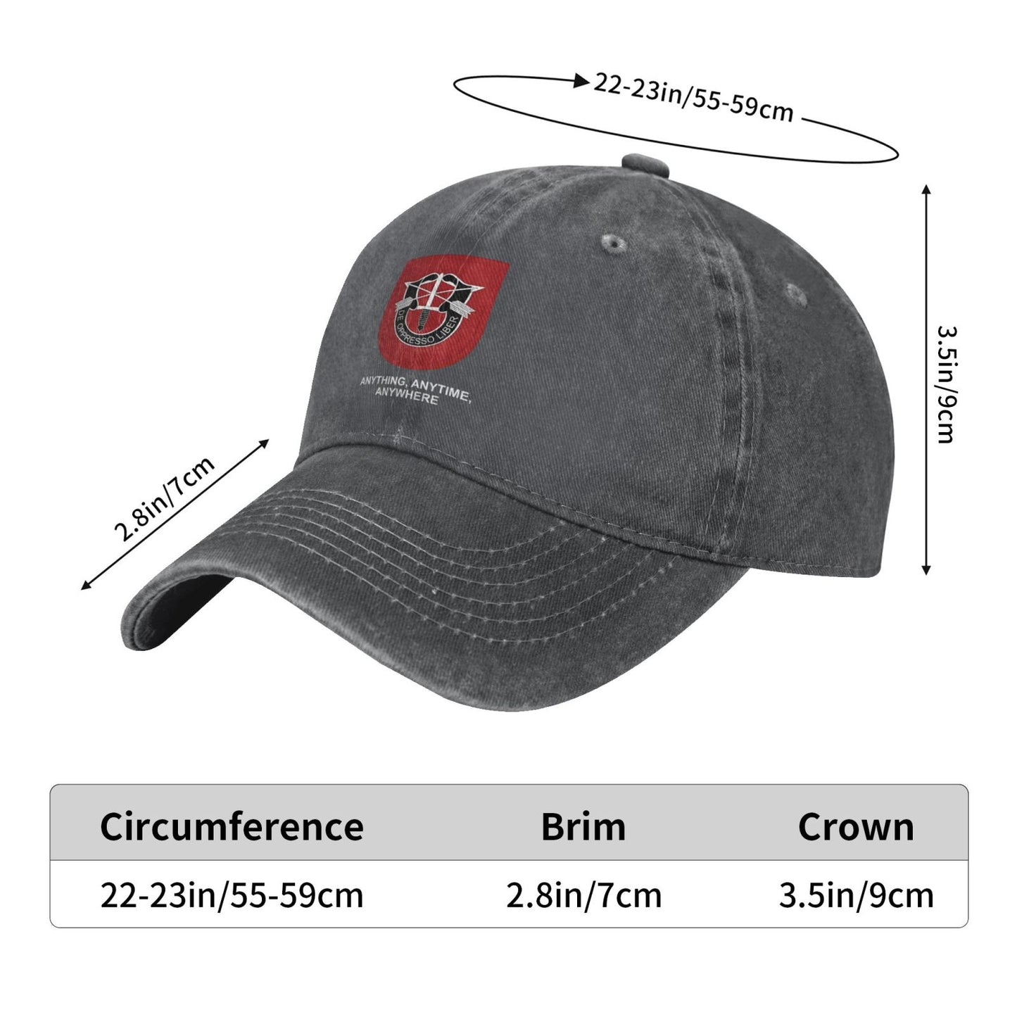 ANYTHING ANYTIME ANYWHERE Printed unisex baseball cap adjustable cap outdoor sun hats trucker hat
