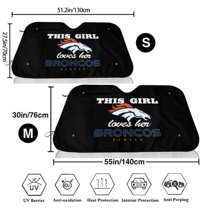 Denver Broncos Printed multi size front windshield sunshade car windshield sunshade