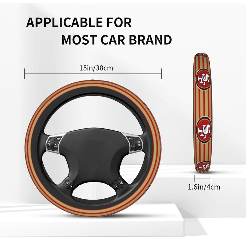 San Francisco 49ers Printed breathable elastic steering wheel protective cover