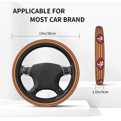 San Francisco 49ers Printed breathable elastic steering wheel protective cover