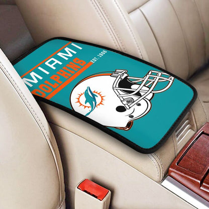 Miami Dolphins Print car armrest box cushion armrest protective cover