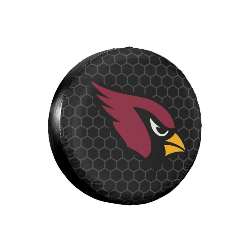 Arizona Cardinals Grid printed car tire cover dustproof and waterproof tire cover