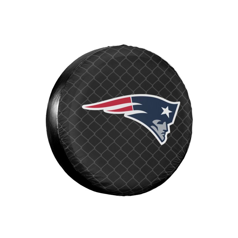 New England Patriots Grid background car tire waterproof dustproof protective cover