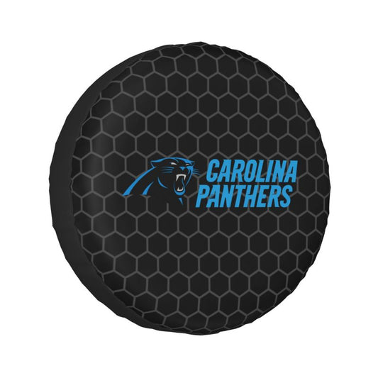 Carolina Panthers Grid printed car tire cover dustproof and waterproof tire cover