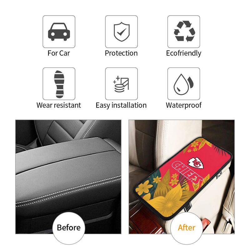 Kansas City Chiefs Car armrest box protective cover car center console armrest pad