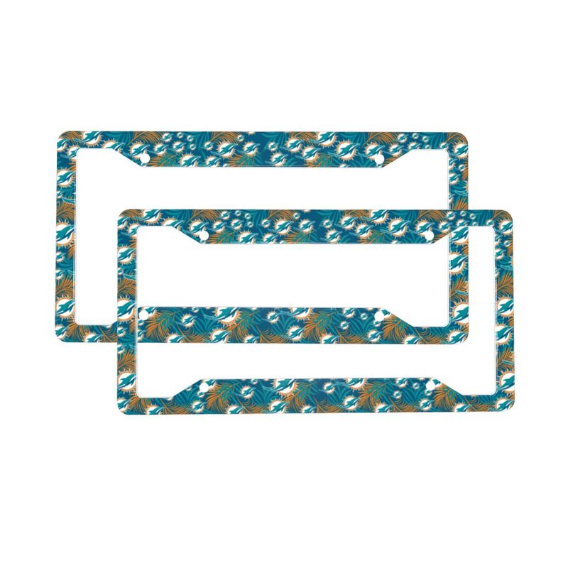 Miami Dolphins Print Car license plate frame four hole license plate holder (one pair)