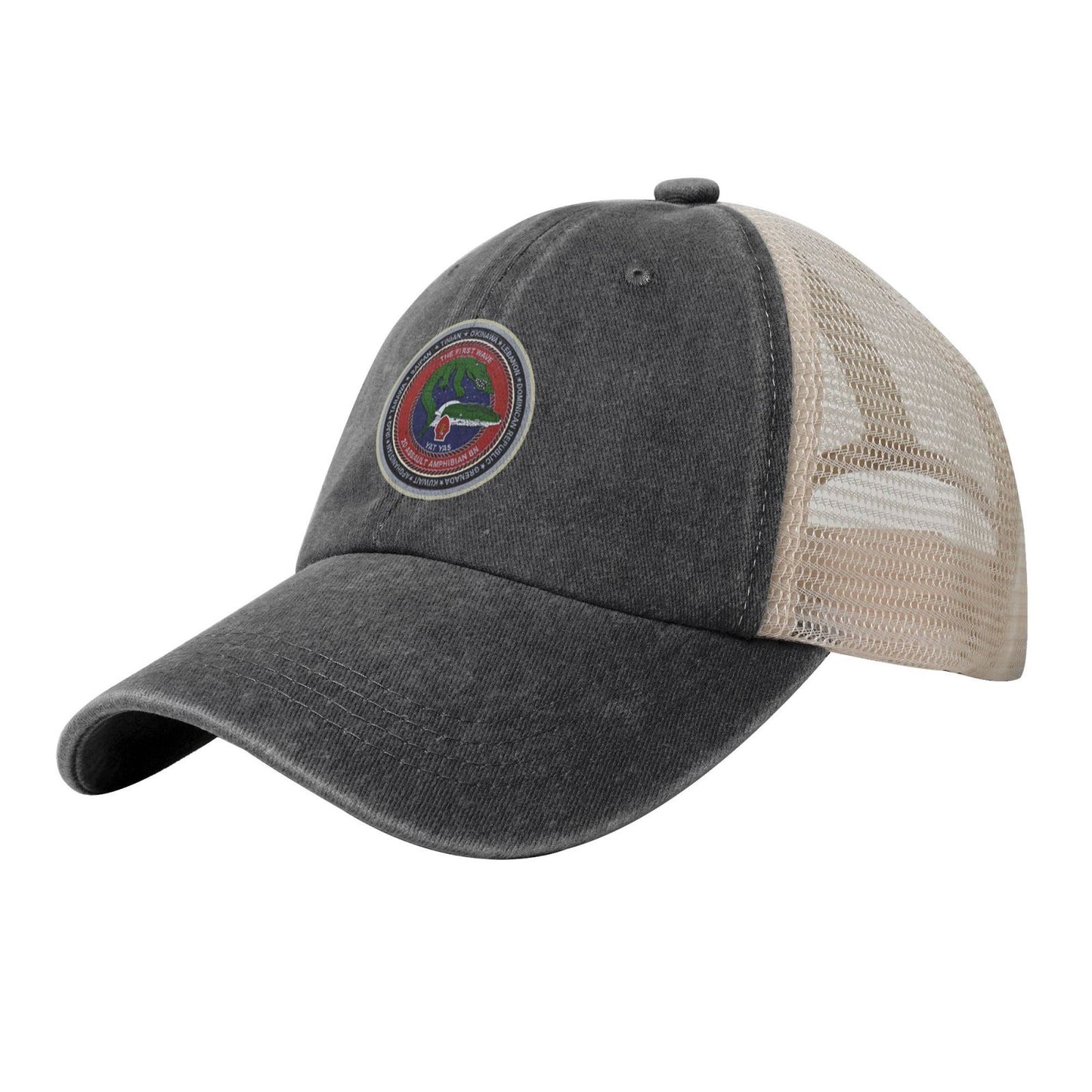 2d AABn Emblem Printed unisex baseball cap adjustable grid baseball cap veteran gift